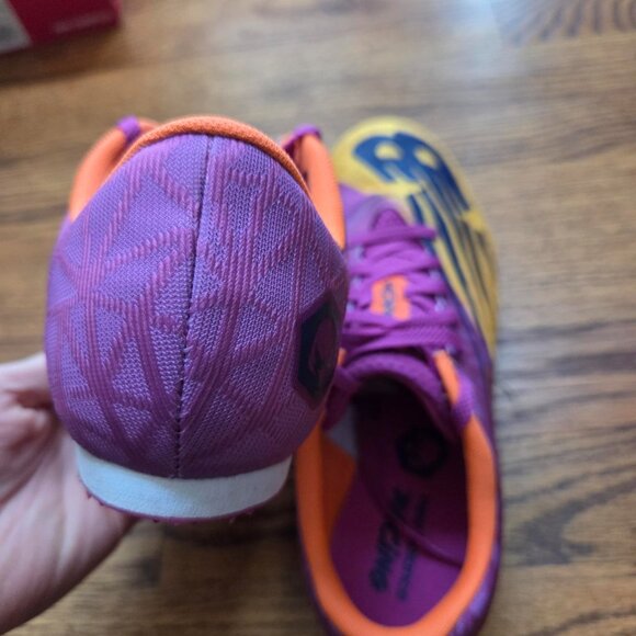 New Balance Unisex MD 500v8 Track Spike, Size 7.5 Men's/ 9 Women's, Yellow/Pink - Picture 3 of 8